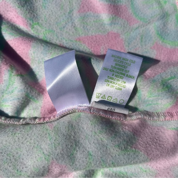 LILLY PULITZER Elaine Velour Robe Mandevilla B Pink Sand Paradise XXS/XS Kimono - Picture 7 of 10